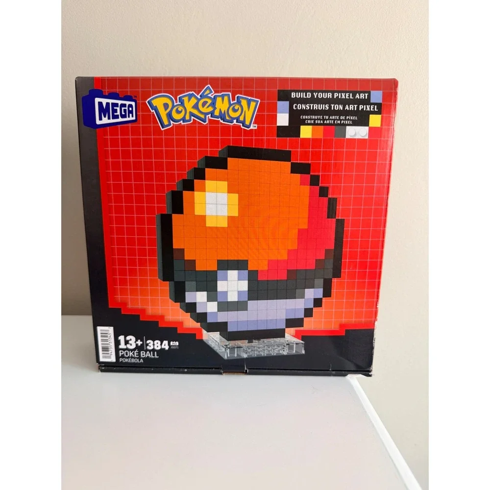 MEGA Pokemon Poke Ball Build Your Pixel Art 384pcs HJG71 Red White NWT